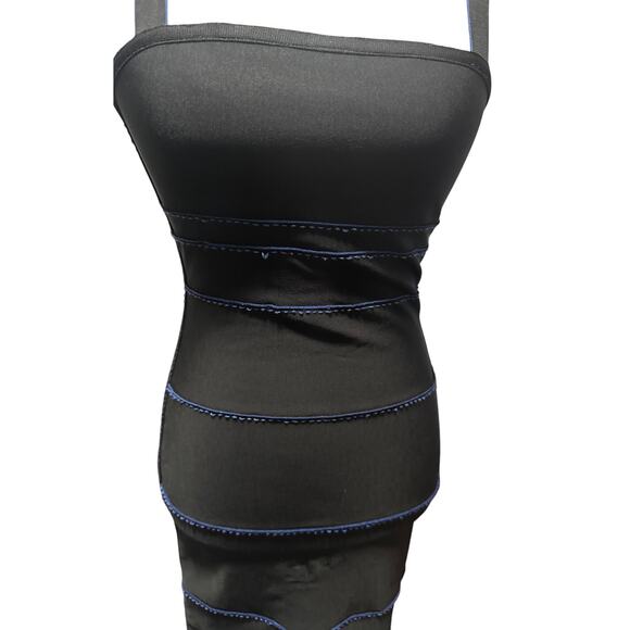 Hervé Léger Rare Reversible Blue/Black Bandage Dress No Size Tag Est. XXS/XS - Picture 5 of 9